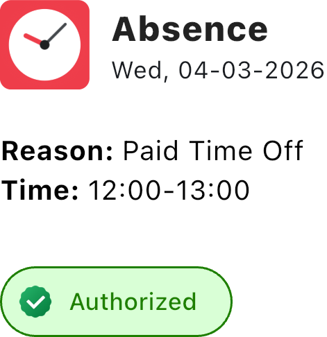 Absence details