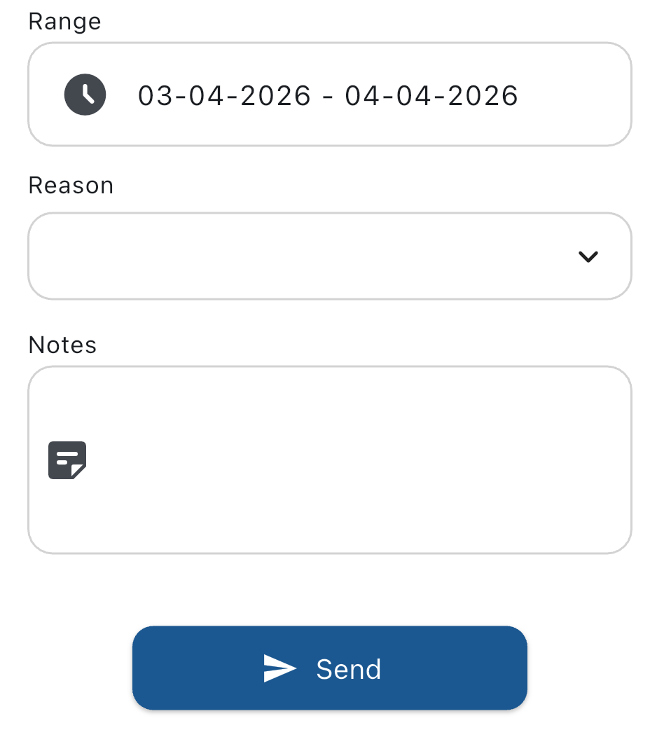Leave plan request screen