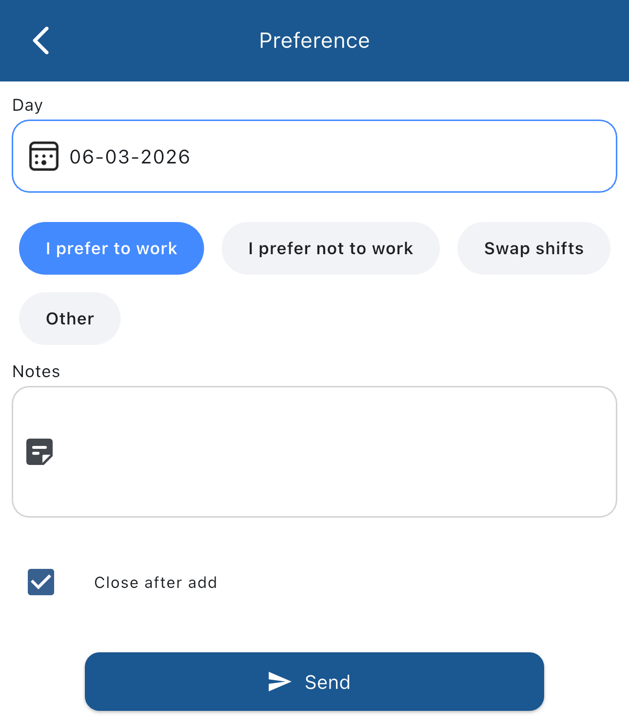 Preference screenshot