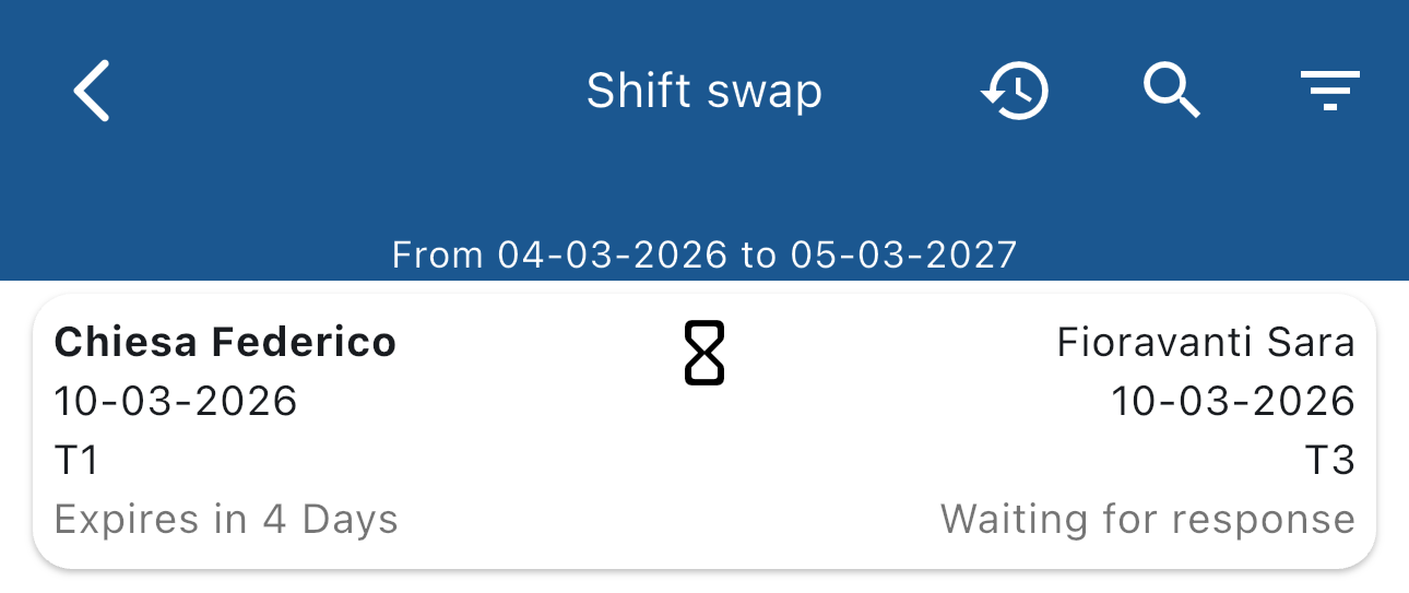 Shifts swap screen requests